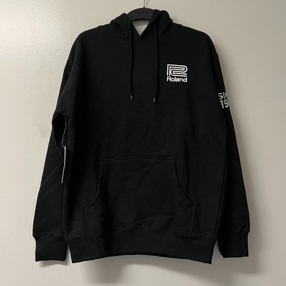 Roland White Logo ( Kin Zoku Go Nen /Since 1999 ) Pullover Hoodie Black  NWT - Picture 2 of 7